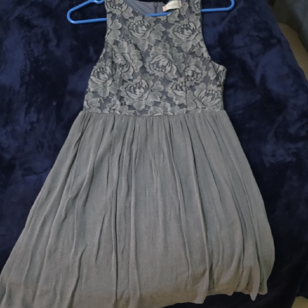 Altar'd State Gray Floral Lace Kids Dress